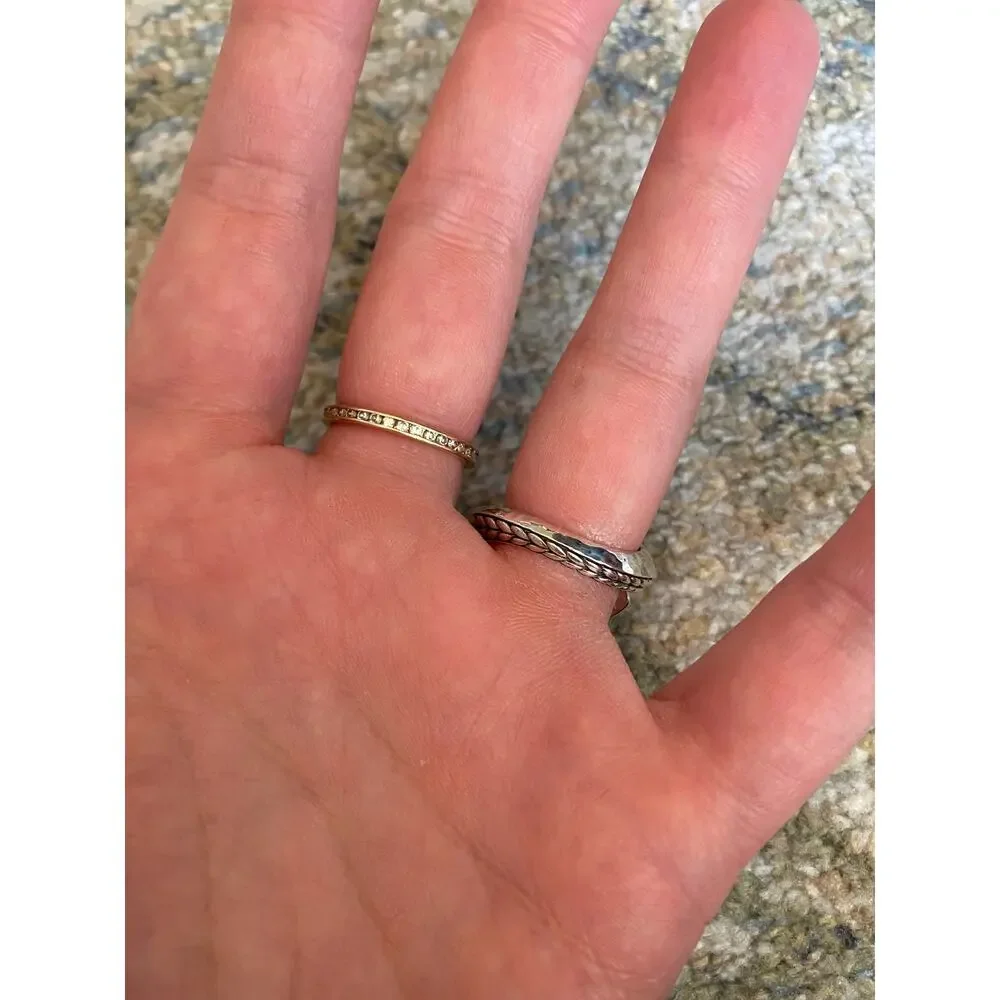 JAI Sterling Silver Heritage Texture Wrap Ring, Basketweave, Sz 7